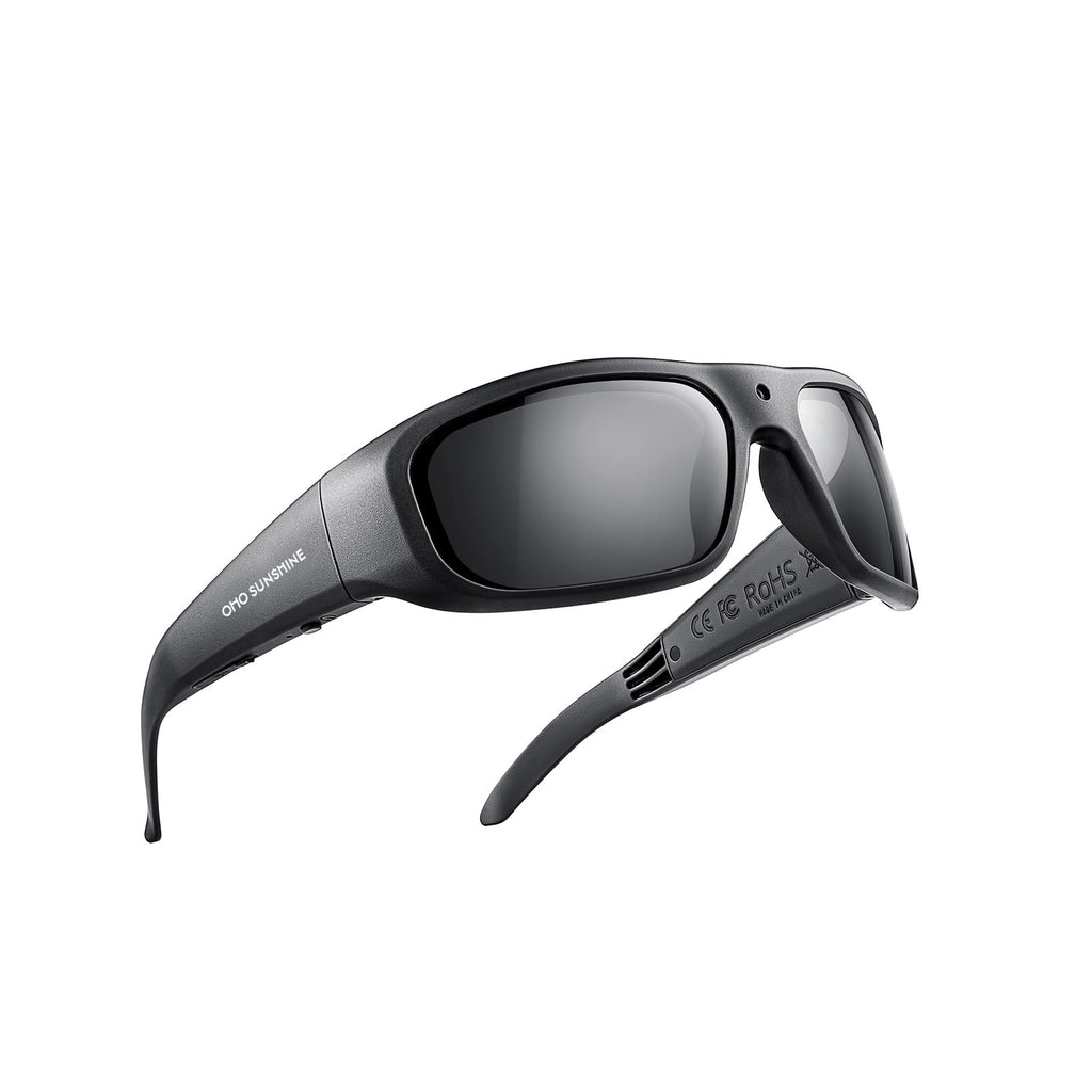 OhO 128GB Camera Glasses24M Resolution H.265 1080P Smart Glasses with UV400 Sunglasses Lens for Outdoor SportUnisex